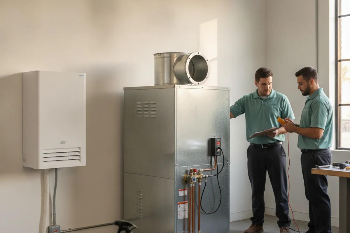 A wall-mounted ductless mini-split indoor unit installed in a San Diego living room with sunshine coming through the window
