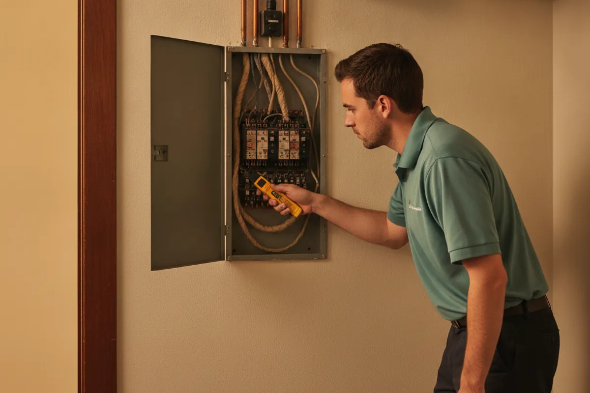 A ductless mini-split indoor unit mounted high on the wall inside a 1940s craftsman bungalow in a San Diego neighborhood